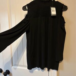 Black Cold Shoulder Top